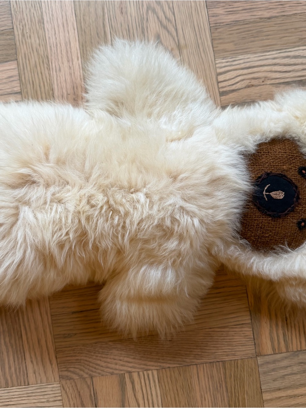 Vintage 1970s Llama Fur Cream Teddy Bear - Kids Accessories